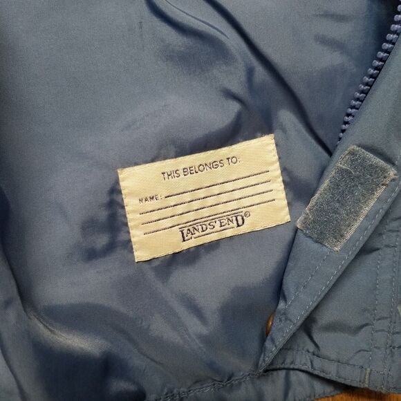 Lands End Zip Windbreaker, Hooded, Pockets, Women's Size M 10-12, Blue Gorp - Picture 10 of 16